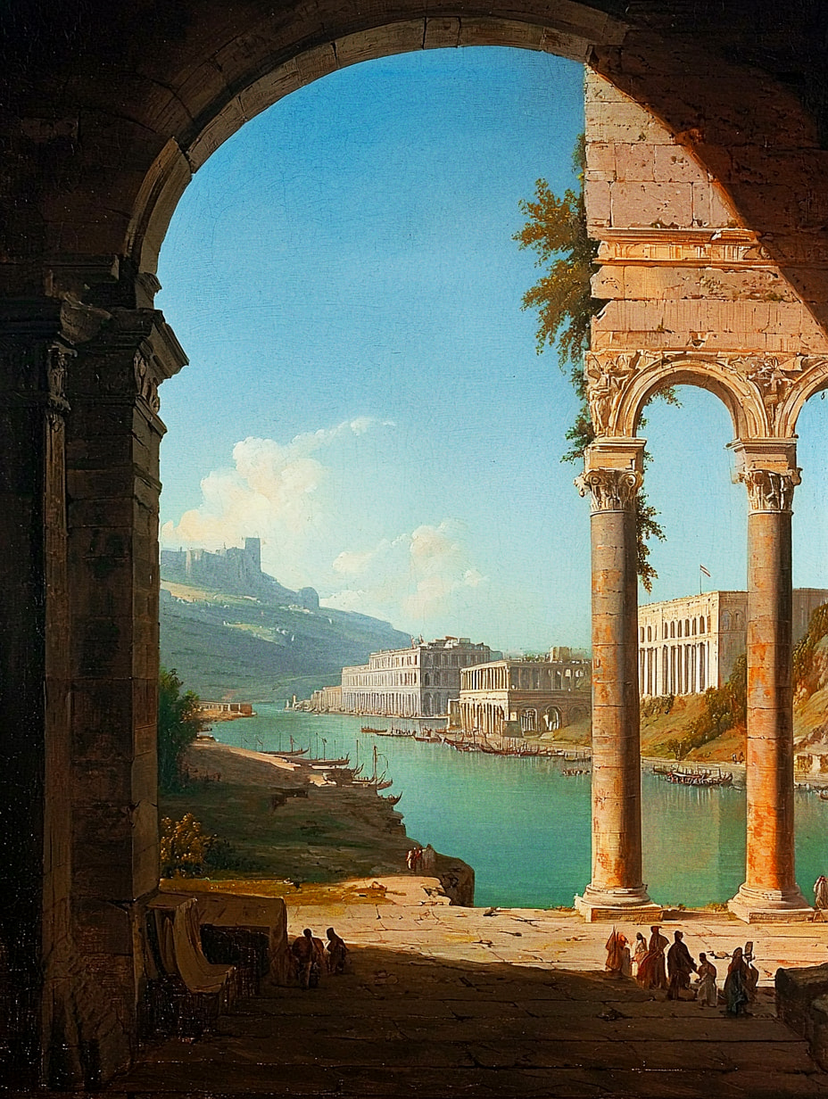 Roman artwork of the Rubicon