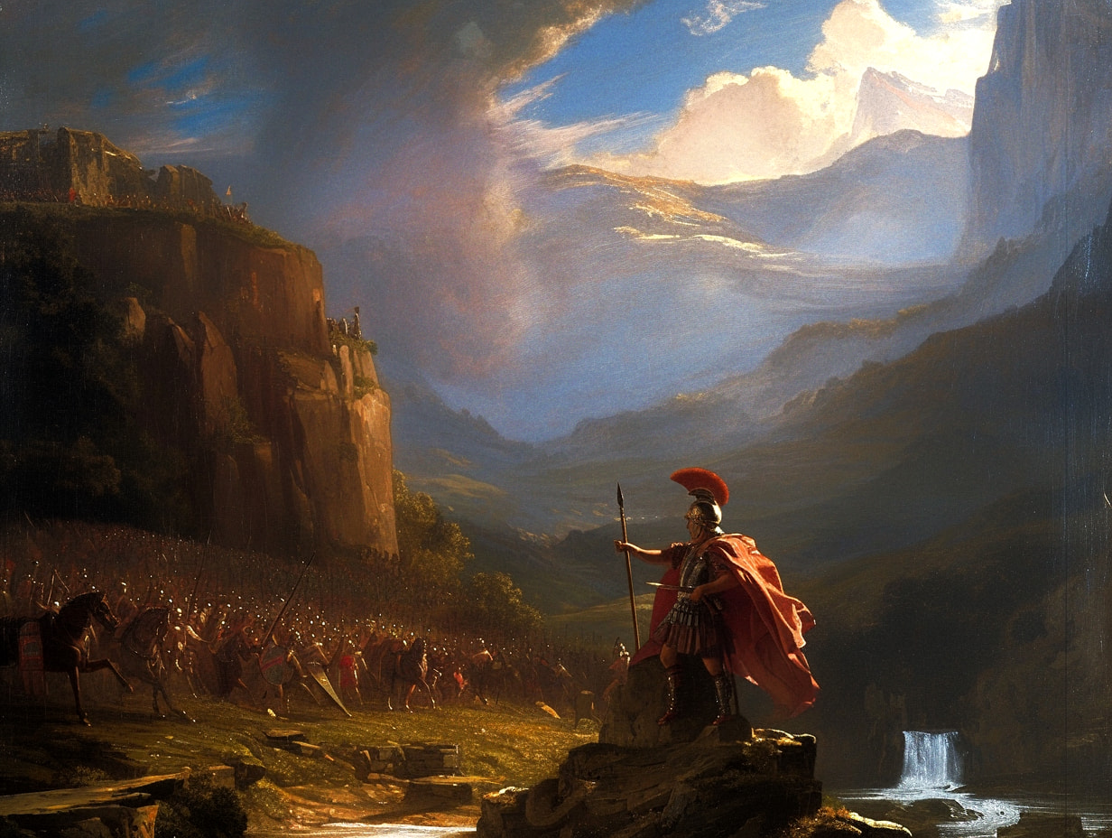 Roman artwork of a temple