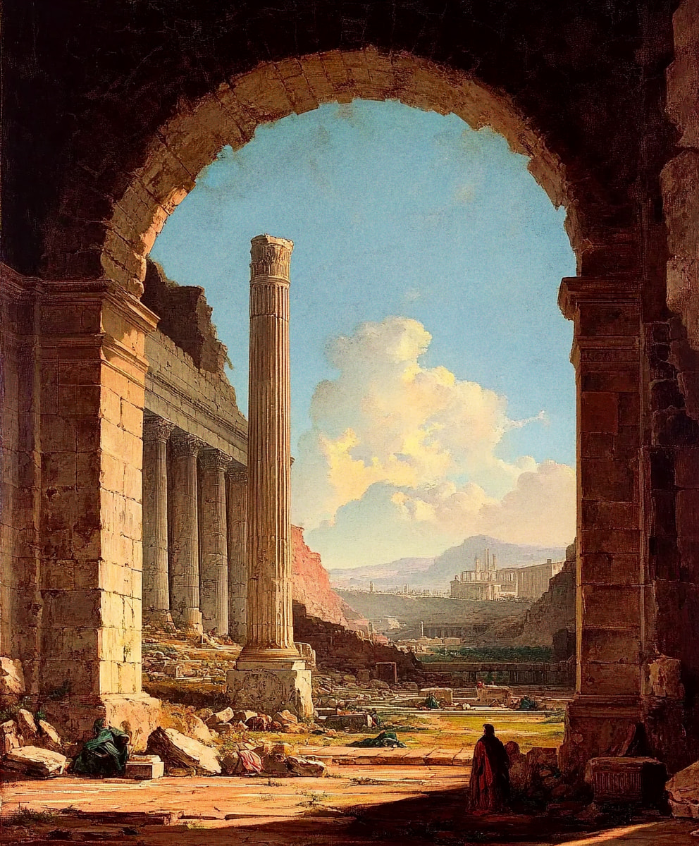 Roman artwork of ruins